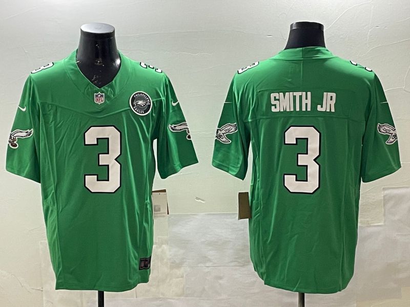 Men Philadelphia Eagles #3 Smith jr Green three generations 2025 Nike Vapor Limited NFL Jersey style 3->philadelphia eagles->NFL Jersey